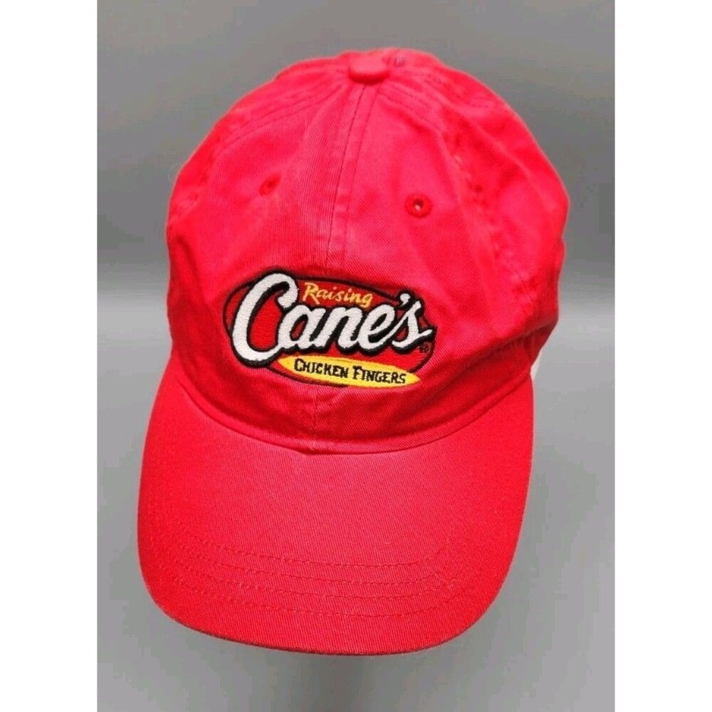 Raising Canes Chicken Fingers One Love Crew Cap Hat Employee Adjustable One Size - Picture 14 of 15